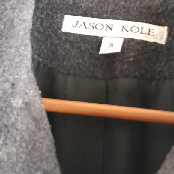 Jason Kole Charcoal Grey Peacoat - Picture 3 of 4